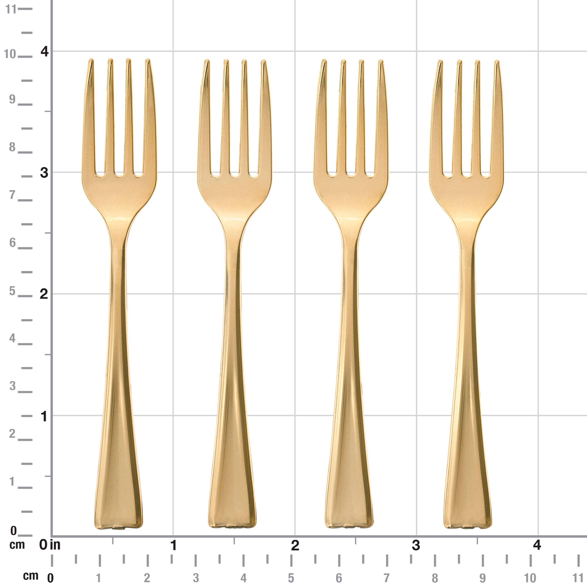 12 Packs: 24 ct. (288 total) Gold Mini Forks by Celebrate It™